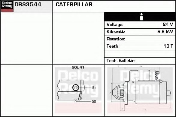 Стартер DELCO REMY DRS3544