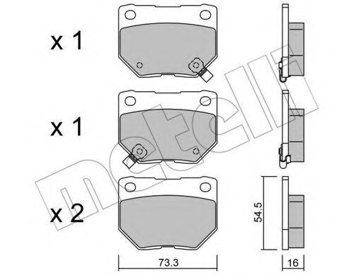 Комплект тормозных колодок, дисковый тормоз METELLI 22-0501-0