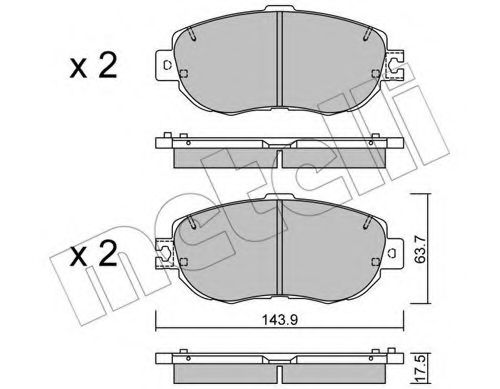 Комплект тормозных колодок, дисковый тормоз METELLI 22-0756-1