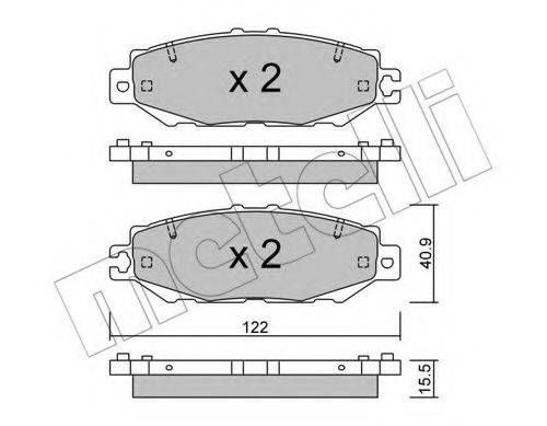 Комплект тормозных колодок, дисковый тормоз METELLI 22-0759-1