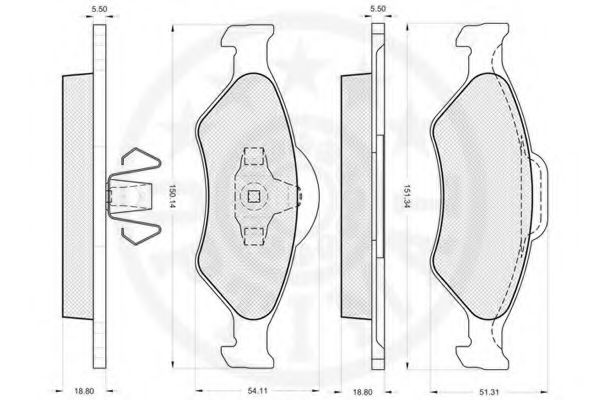 Комплект тормозных колодок, дисковый тормоз OPTIMAL 23201