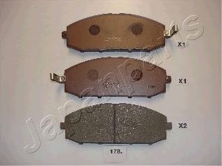 Комплект тормозных колодок, дисковый тормоз JAPANPARTS PA-178AF