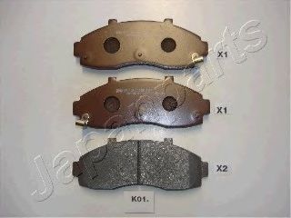Комплект тормозных колодок, дисковый тормоз JAPANPARTS PA-K01AF