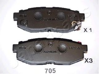 Комплект тормозных колодок, дисковый тормоз JAPANPARTS PP-705AF