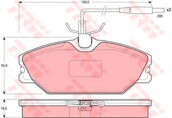 Комплект тормозов, дисковый тормозной механизм TRW GTD1049