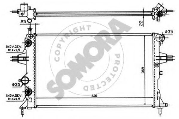 Радиатор, охлаждение двигателя SOMORA 211741