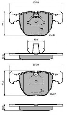 Комплект тормозных колодок, дисковый тормоз NATIONAL NP2132