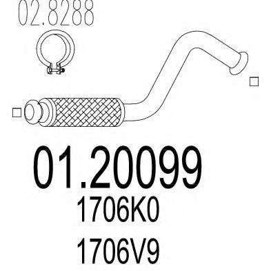 Труба выхлопного газа MTS 01.20099