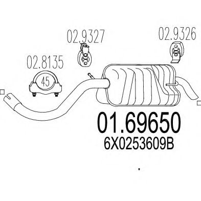 Глушитель выхлопных газов конечный MTS 01.69650