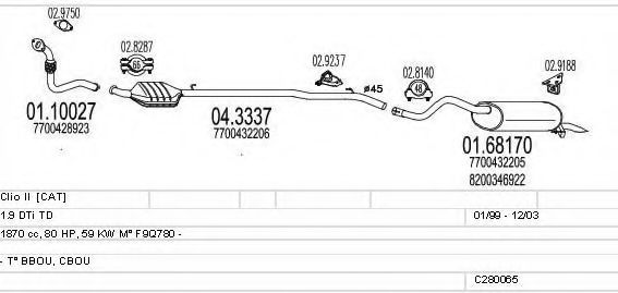 Система выпуска ОГ MTS C280065006604