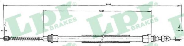 Трос, стояночная тормозная система LPR C0698B