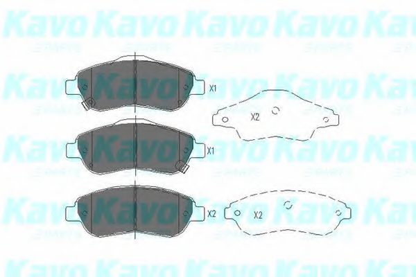 Комплект тормозных колодок, дисковый тормоз KAVO PARTS KBP-2041