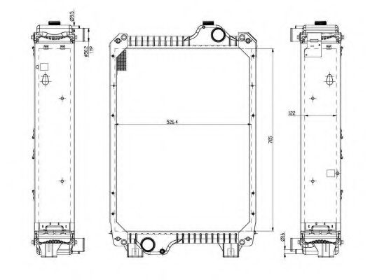 Радиатор, охлаждение двигателя NRF 54080