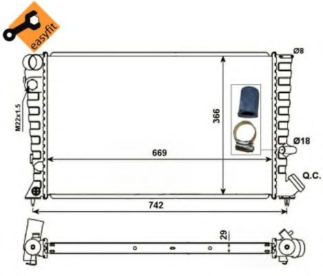 Радиатор, охлаждение двигателя NRF 58101