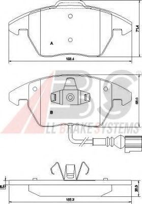 Комплект тормозных колодок, дисковый тормоз A.B.S. 37414 OE