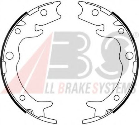 Комплект тормозных колодок, стояночная тормозная система A.B.S. 9180
