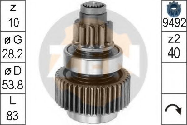 Привод с механизмом свободного хода, стартер ERA 225359