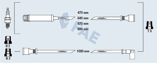 Комплект проводов зажигания FAE 83530