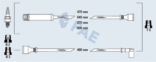 Комплект проводов зажигания FAE 83550