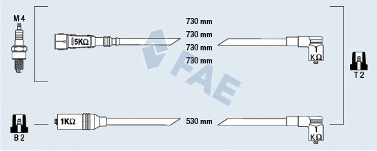 Комплект проводов зажигания FAE 83979