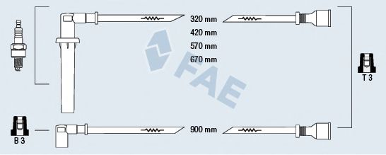 Комплект проводов зажигания FAE 85190