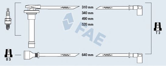 Комплект проводов зажигания FAE 85320