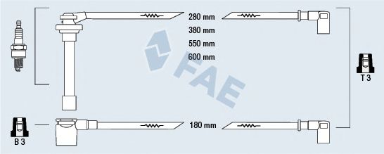 Комплект проводов зажигания FAE 85850