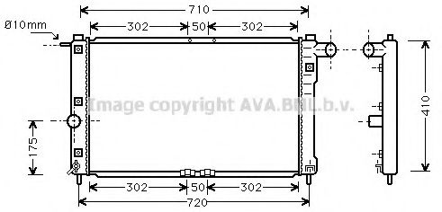 Радиатор, охлаждение двигателя AVA QUALITY COOLING DW2009