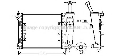 Радиатор, охлаждение двигателя AVA QUALITY COOLING FT2404