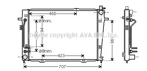 Радиатор, охлаждение двигателя AVA QUALITY COOLING KAA2132