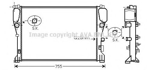 Радиатор, охлаждение двигателя AVA QUALITY COOLING MS2468