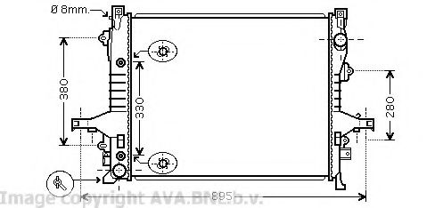 Радиатор, охлаждение двигателя AVA QUALITY COOLING VO2133