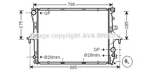 Радиатор, охлаждение двигателя AVA QUALITY COOLING VW2198