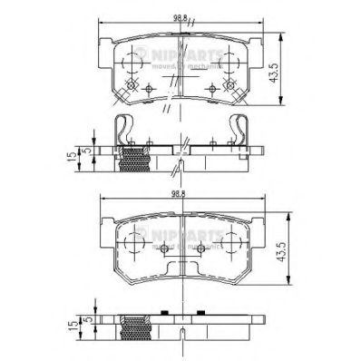 Комплект тормозных колодок, дисковый тормоз NIPPARTS J3610401