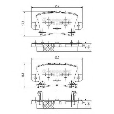 Комплект тормозных колодок, дисковый тормоз NIPPARTS J3614018