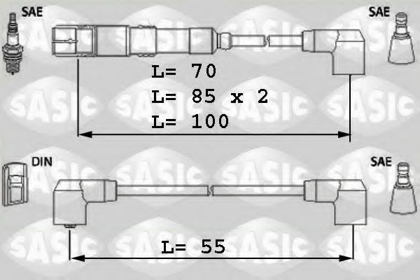 Комплект проводов зажигания SASIC 9286037