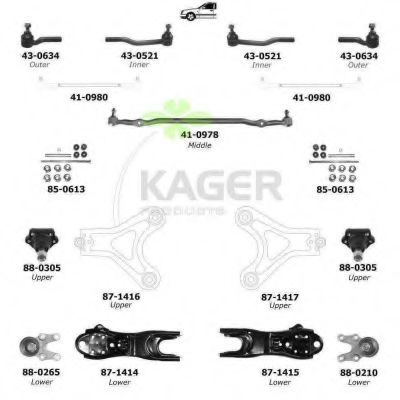 Подвеска колеса KAGER 801088