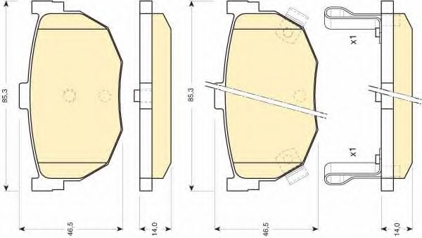 Комплект тормозных колодок, дисковый тормоз GIRLING 6110109