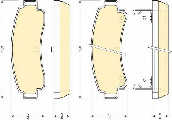 Комплект тормозных колодок, дисковый тормоз GIRLING 6110149