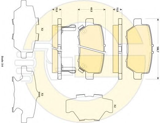 Комплект тормозных колодок, дисковый тормоз GIRLING 6135129