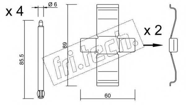 Комплектующие, колодки дискового тормоза fri.tech. KIT.076