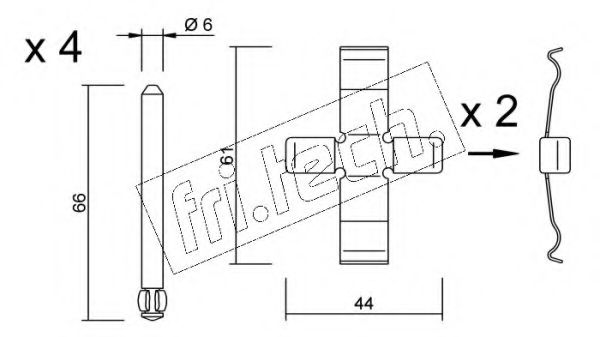 Комплектующие, колодки дискового тормоза fri.tech. KIT.088