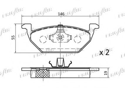 Комплект тормозных колодок, дисковый тормоз FRIGAIR 23130