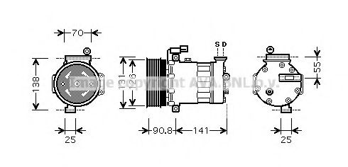 Компрессор, кондиционер PRASCO AUK172