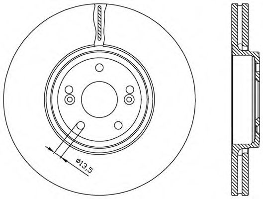 Тормозной диск OPEN PARTS BDA1961.20