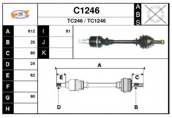 Приводной вал SNRA C1246