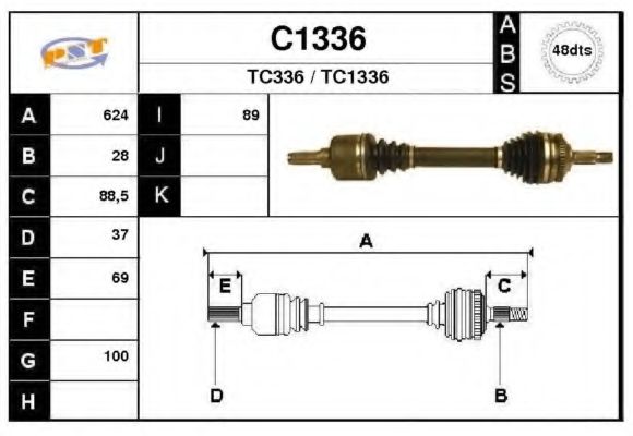 Приводной вал SNRA C1336