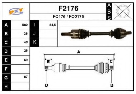 Приводной вал SNRA F2176