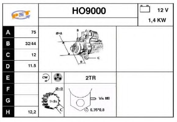 Стартер SNRA HO9000
