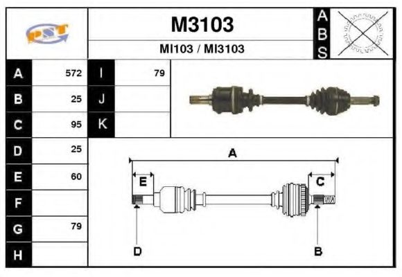 Приводной вал SNRA M3103